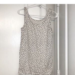 A New Day Target Tank Top Womens Small White/Black Polka-Dot Shirt